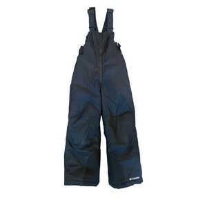 COLUMBIA Black Insulated Zip Snow Bibs Overalls Unisex Youth Kids Size 8 Winter